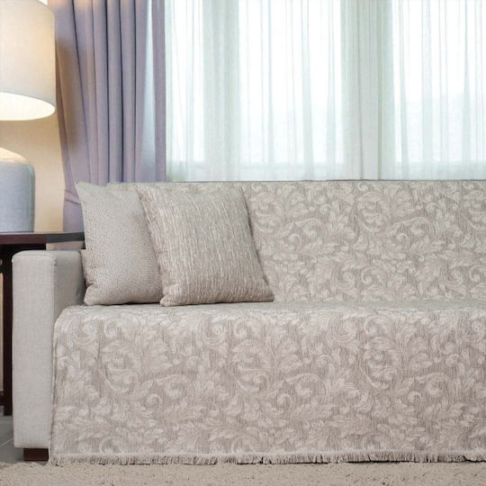 Cotone Three-Seater Sofa Throw Chenille 180x300cm Gray