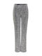 Damen Hoch tailliert Stoff Hose in Geradem Schnitt Silver-black mit Pailletten
