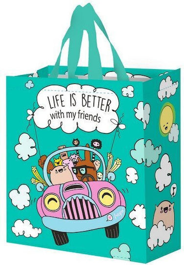 Fraspo Tasche für Geschenke mit Motiv "Disney Autos" Türkis