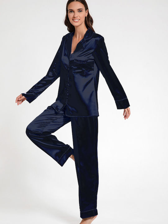 Pen-ky Winter Women's Pyjama Set Dark Blue