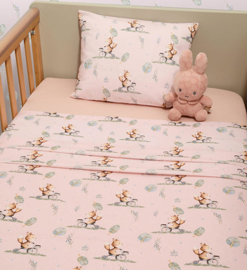 Baby Oliver Baby Sheets Set Crib Cotton Fitted Multicolored 110x170cm
