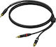 Procab 3,5mm Klinkenkabel - 2x RCA-Stecker Schwarz 1,5m