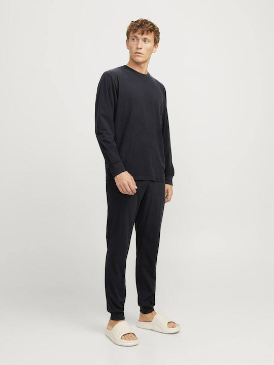 Jack & Jones Χειμερινή Ανδρική Πιτζάμα Black