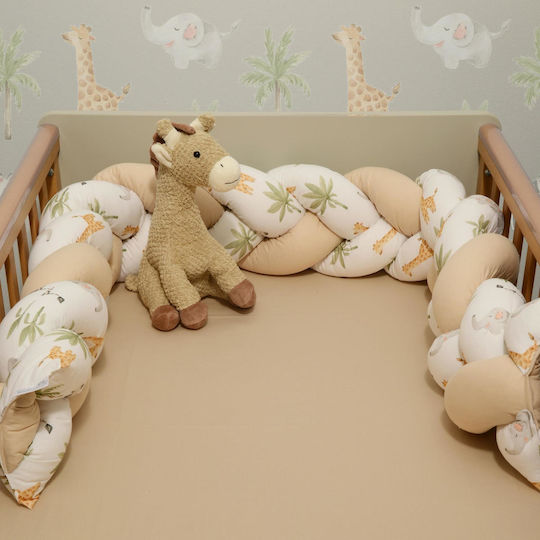 Baby Oliver Gitterbettumrandung Geflochten Innen Beige 20x200cm
