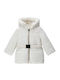 Kids Casual Coat with Lining and Hood White