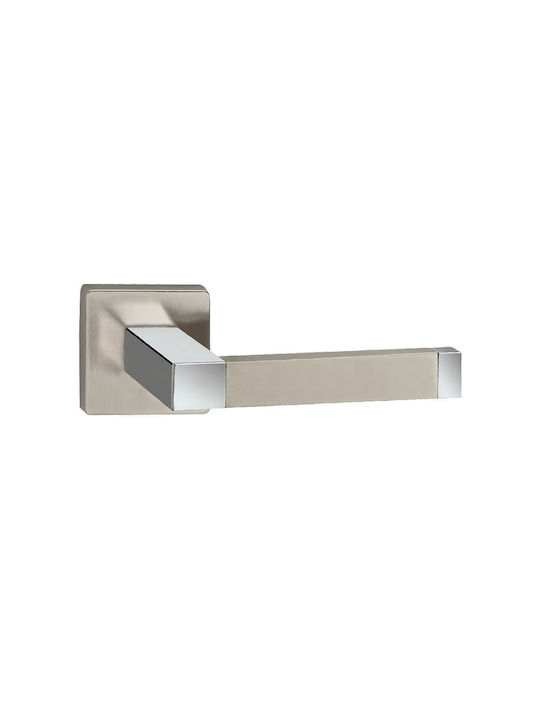 Viometale Hebel Mittlere Tür mit Rosette 06.643 Paar mit Rosette Nickel Matt - Chrome