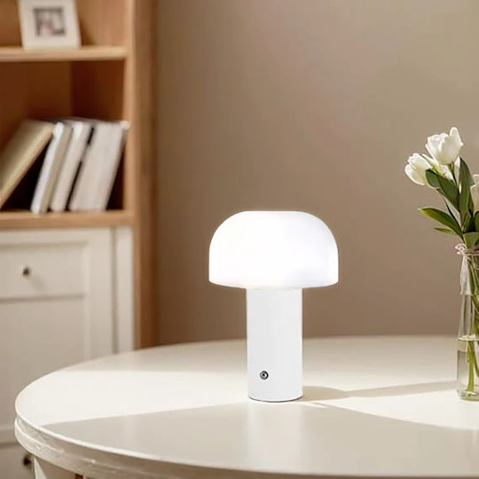 Atman Metallisches Tischlampen LED mit Weißem Hut und Basis Atman Metallisches Tischlampen LED mit Weißem Hut und Basis