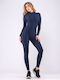 Women's Long-sleeved One-piece Suit Navy