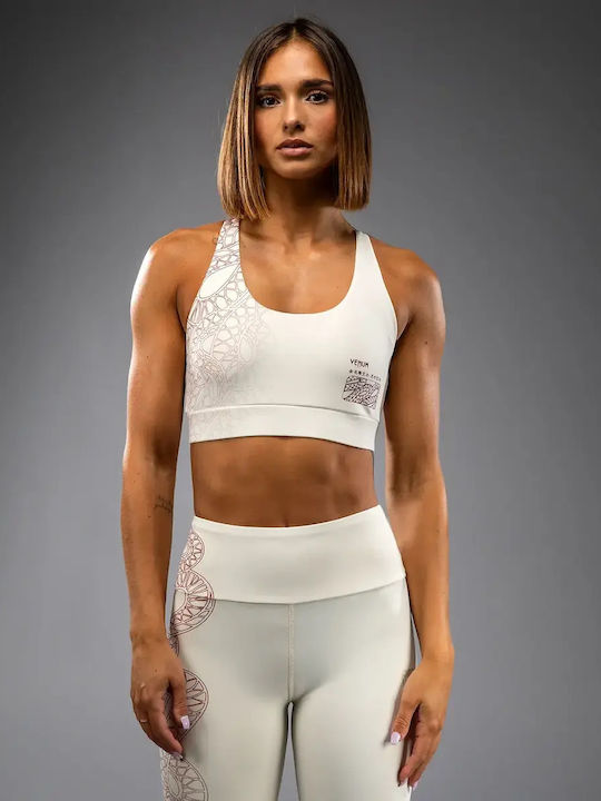 Women's Sports Bra with Removable Padding Ivory/burgundy