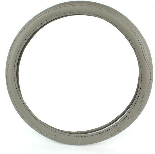 Gmax Auto-Lenkradabdeckung Maßgeschneidert mit Durchmesser 38cm Leder Gray