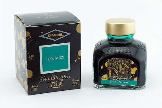 Diamine 80ml Cool Green Fountain Pen Ink Bottle 700987828313