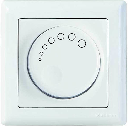 Mutlusan Daria Classic Rotary Dimmer Switch with Frame 325W in White Color