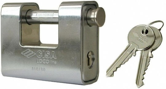 Cisa Steel Padlock Monoblock with Key 80mm 1pcs