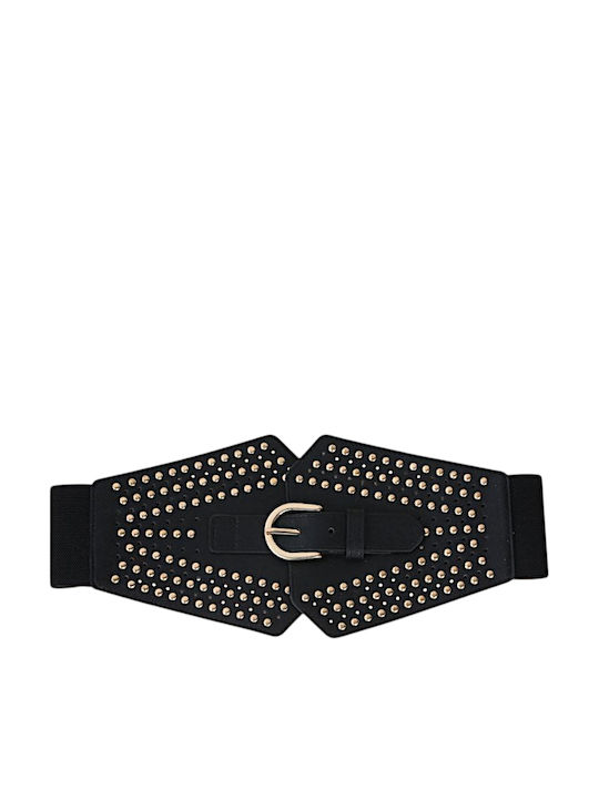 Wide Elastic Women's Belt Black