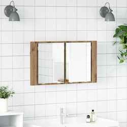vidaXL Cabinet de baie L80xA12xÎ45cm Stejar