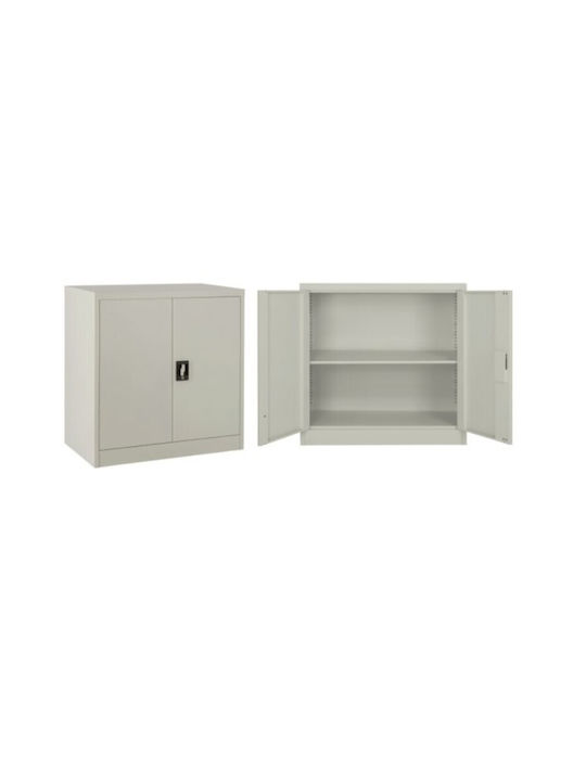 Double-leaf Metal Storage Cabinet Lite Galvanized with Locking Capability 90x40x90 cm