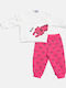 Kinder Sweatpants Set - Jogginganzug White-fuchsia