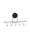 Metalife Wall-Mounted Bathroom Hook with 5 Positions ​6.5x31.5cm Black