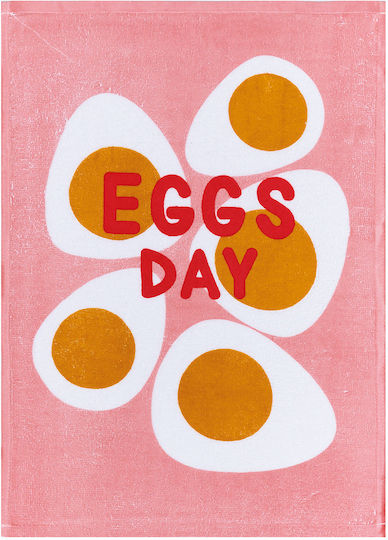 Kentia Teleria Küchentuch aus 100% Baumwolle Eggs Day Rosa 40x60cm