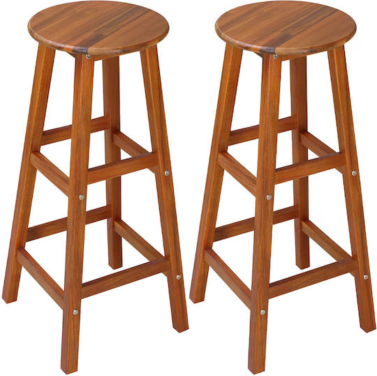 Wooden Bar Stool Beige 34x34x76cm