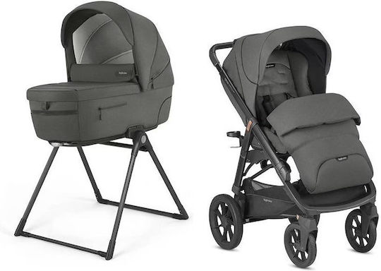 Inglesina Aptica Xt Duo Ρυθμιζόμενο Καρότσι 2 σε 1 Kατάλληλο για Nεογέννητο Charcoal Grey / Total Black 12.6kg