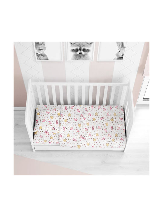 Dimcol Baby Duvet Cover White-pink 120x160cm