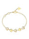 Guess Women's Bracelet with Heart Design in Gold Plated Steel 21cm