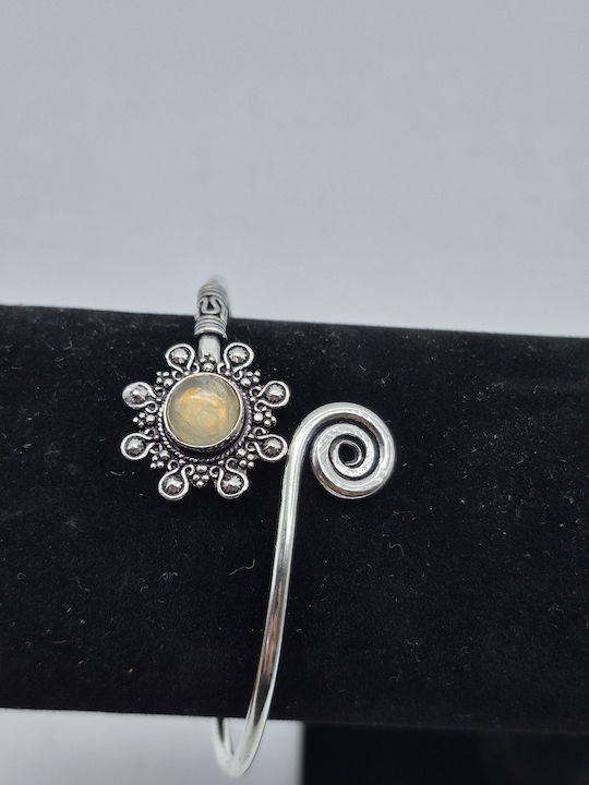 Silver Plated Labradorite Bracelet Open Handmade Jewelry