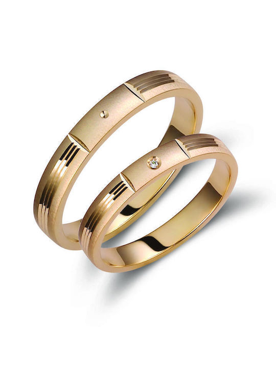 Valauro Eheringe Gold 9k Dicke 3,50mm Zirkon