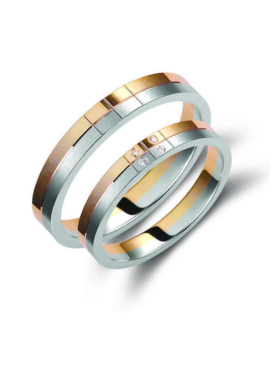 Valauro Βέρες Δίχρωμες 9κ – Πάχος 3.50mm
