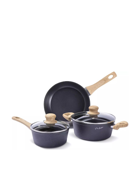 Lamart Cookware Set of Aluminum with Non-stick Coating 5pcs