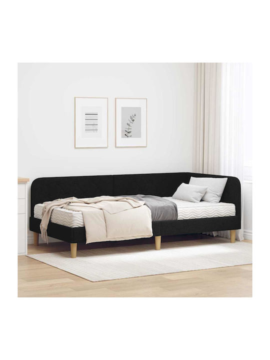 Kinderbett Schlafsofa Einzel mit Stoff Schwarz ...