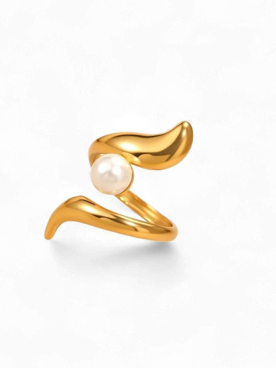 Callajewels Damen Ring mit Perlen aus Stahl