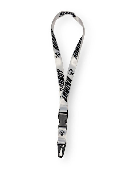 Μπρελόκ Λουράκι Λαιμού Badboy Logo Safebreak Detachable Lanyard 50 Cm Grey Black