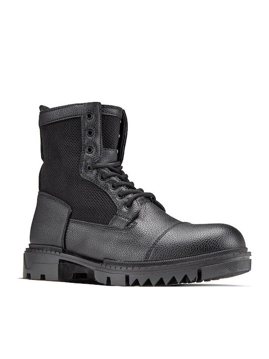 Leder Schwarz Herrenstiefel