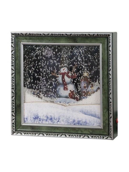 Christmas Decorative Frame Light Music & Moving Snow – 38.5 X 38.5 X 8cm L26176