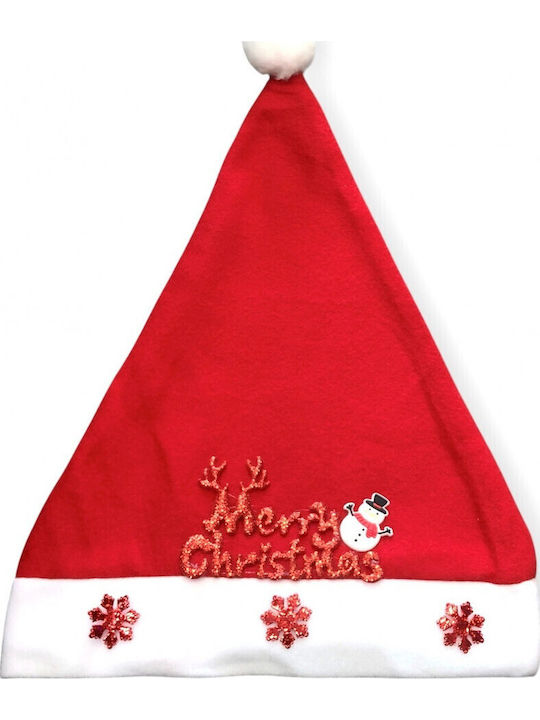 Χριστουγεννιάτικο Σκουφάκι "merrry Christmas" Κόκκινο 41cm 1τμχ