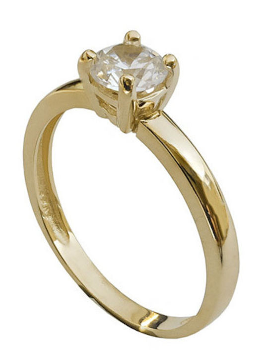 Goldjewels Single Stone Ring Made of 9K Gold