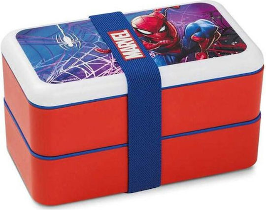 Disney Spiderman Spiderman Πλαστικό Παιδικό Δοχείο Φαγητού 1lt Πολύχρωμο 18 x 10 x 10εκ.