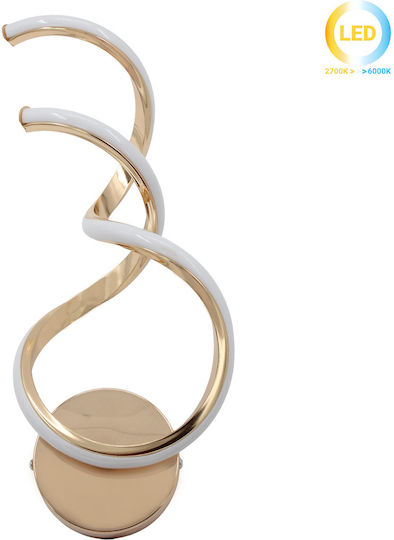 Keskor Lamp Wall with Integrated LED and Warm White Light Gold 15x6x38cm