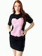 Καλοκαιρινό Mini Φόρεμα Black, Pink