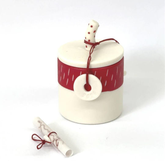 Treis Grammes Hanging Lucky Charm with Wishes Ceramic