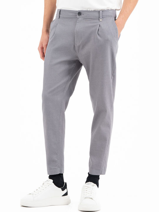 Мъжки Панталон Еластичен Loose Fit Сив