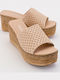 Damenplattformen Beige