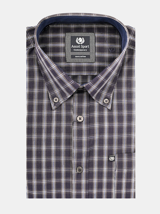 Langärmlig Baumwolle Hemd Dark Blue