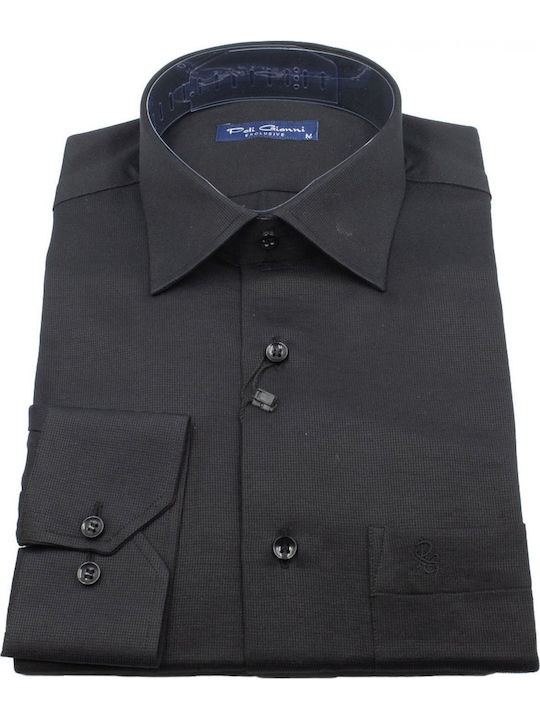 Long-sleeved Shirt in Wide Line Black