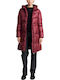 Γυναικείο Puffer Μπουφάν για Χειμώνα Bordeaux