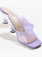 Piele Mule cu Toc în Culoare Violet