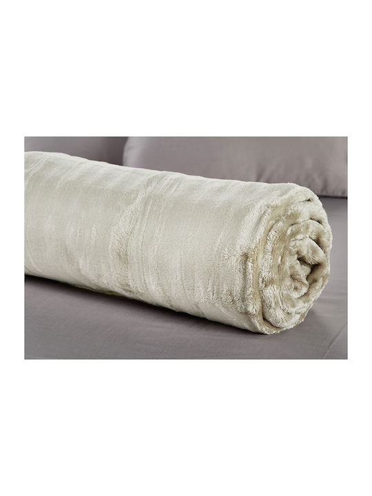 Whitegg Kb158 Κουβέρτα Fleece Μονή 160x220εκ. Ecru