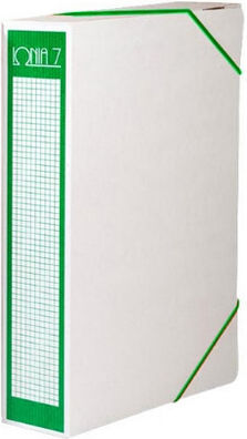 Archive Box White Elastic Ionia Cardboard 27x35cm Spine 7cm Green